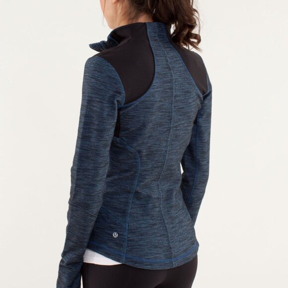 Lululemon Forme Jacket Reversible Slub Denim Limitless Blue / Black - Picture 2 of 4